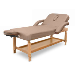 Επαγγελματικό Κρεβάτι Harmony 2 Light Coffee Luxury Spa Μασάζ Αισθητικής Φυσικοθεραπείας Σταθερό Ξύλινο 